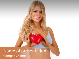 White Blonde Cute PowerPoint Template