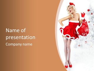 White Fashion Girl PowerPoint Template