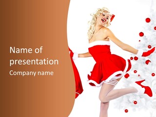 Gloves Sexy Lady PowerPoint Template