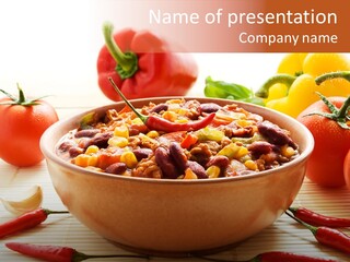American Cuisine Meal Peppers PowerPoint Template