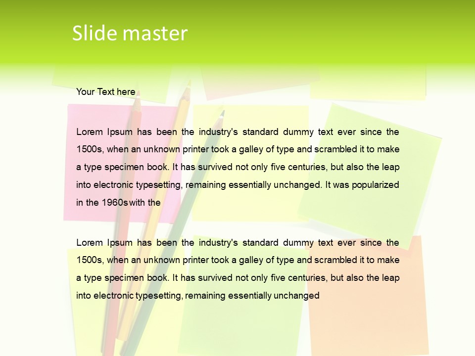 Pen Sticker Crayon PowerPoint Template