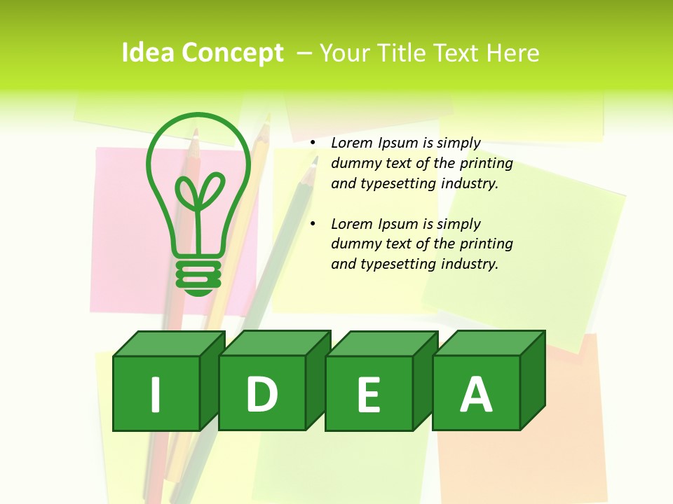 Pen Sticker Crayon PowerPoint Template