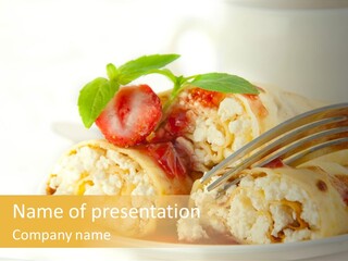 Cup Fruit Bun PowerPoint Template