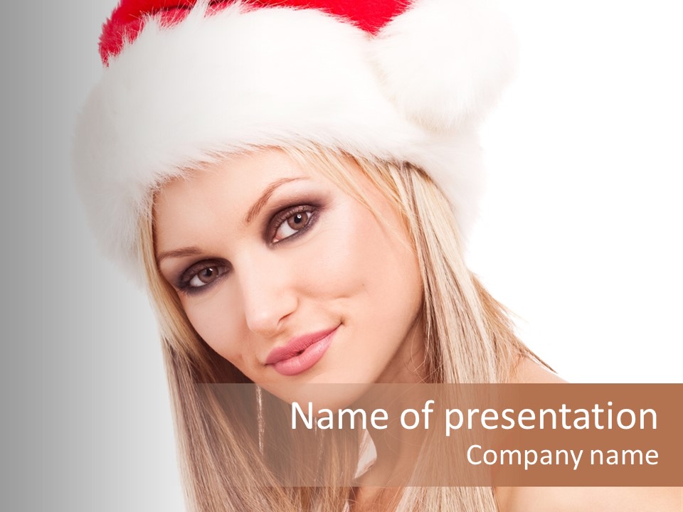 Celebration Caucasian Santa PowerPoint Template