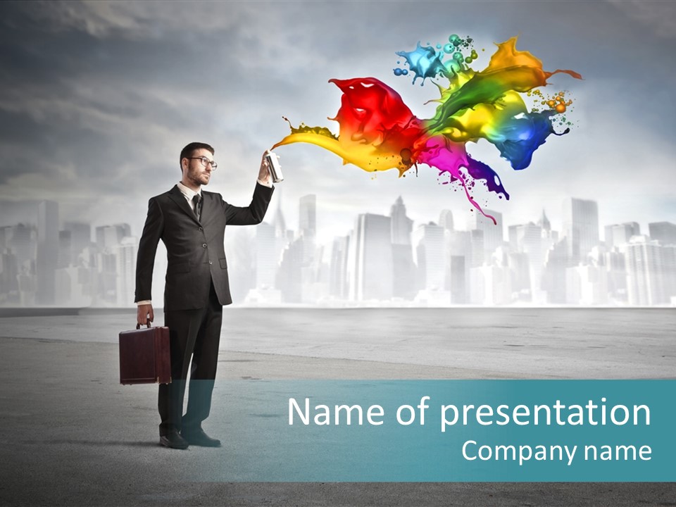 Create Effect Businessman PowerPoint Template