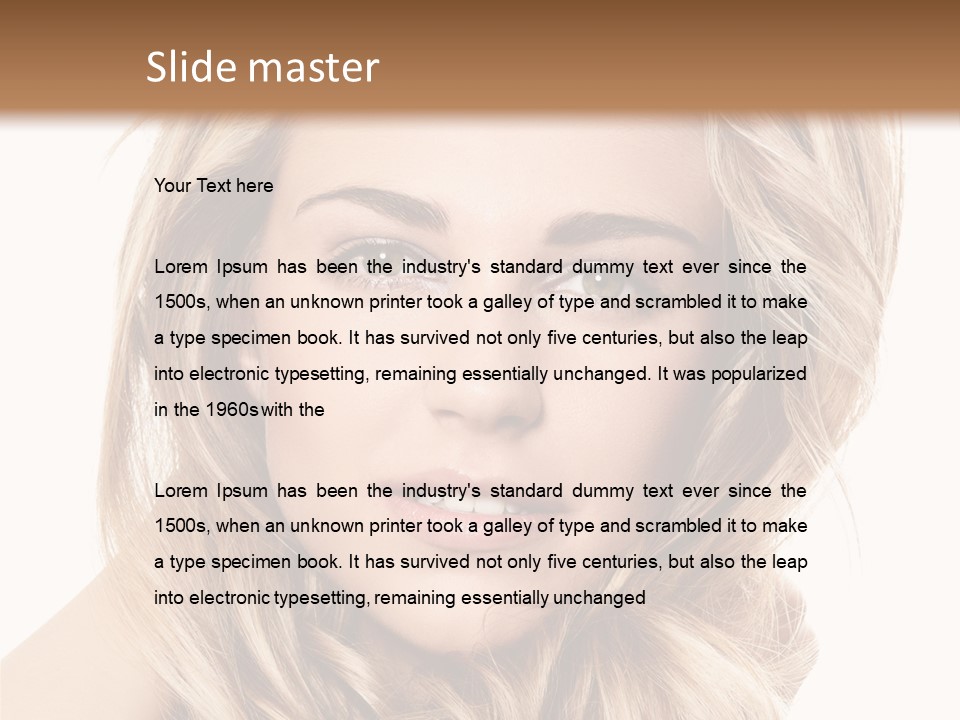 Blonde Make Up Hairstyle PowerPoint Template