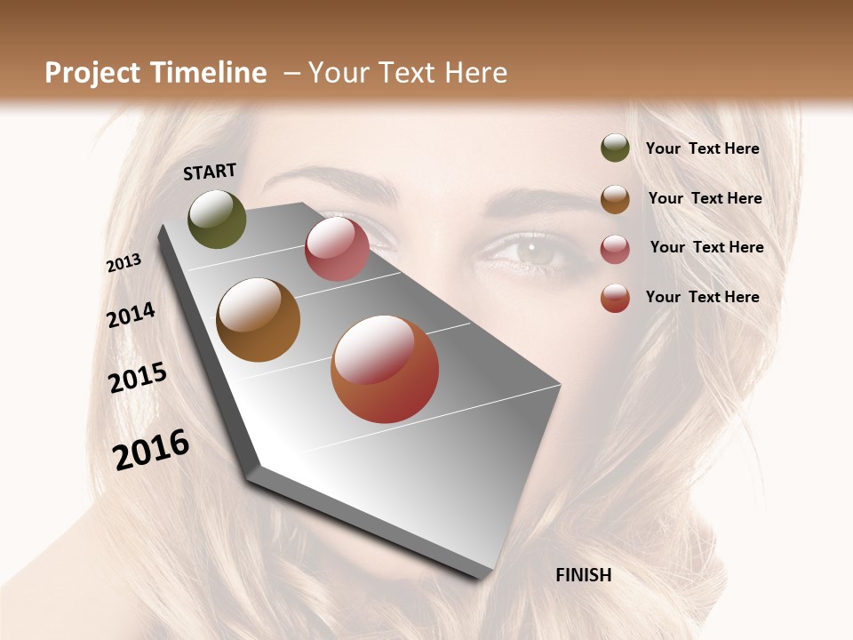 Blonde Make Up Hairstyle PowerPoint Template