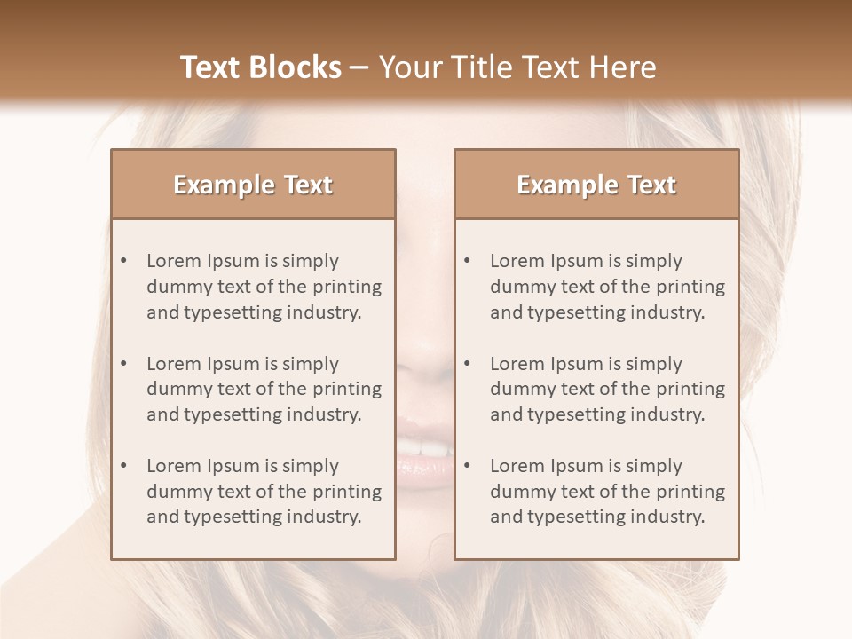 Blonde Make Up Hairstyle PowerPoint Template