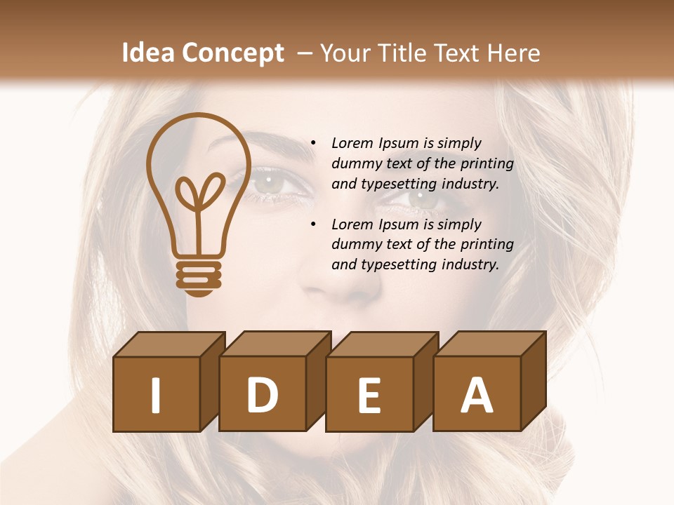 Blonde Make Up Hairstyle PowerPoint Template