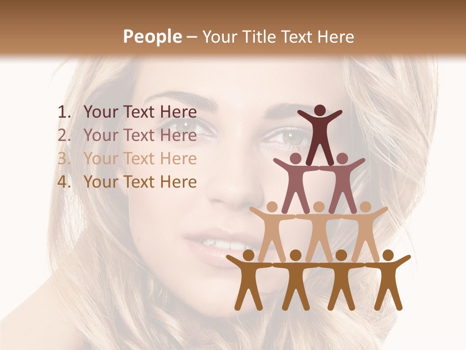 Blonde Make Up Hairstyle PowerPoint Template