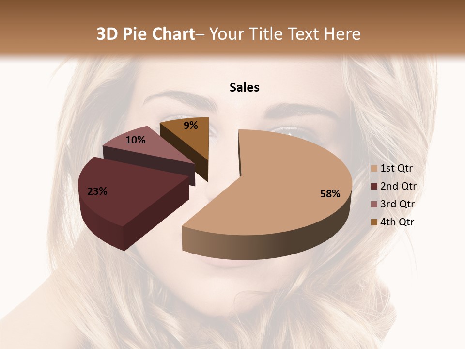 Blonde Make Up Hairstyle PowerPoint Template