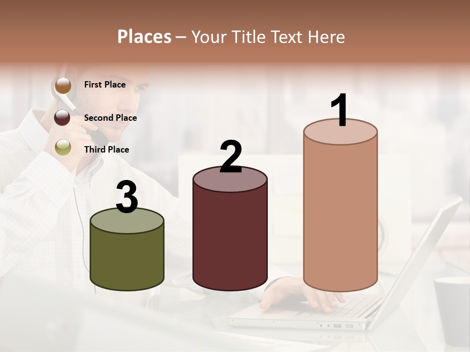 Stubbly Businesspeople Headset PowerPoint Template