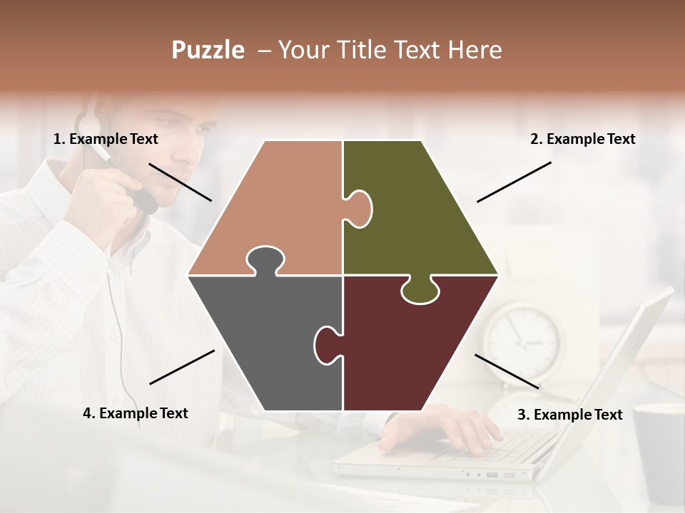 Stubbly Businesspeople Headset PowerPoint Template