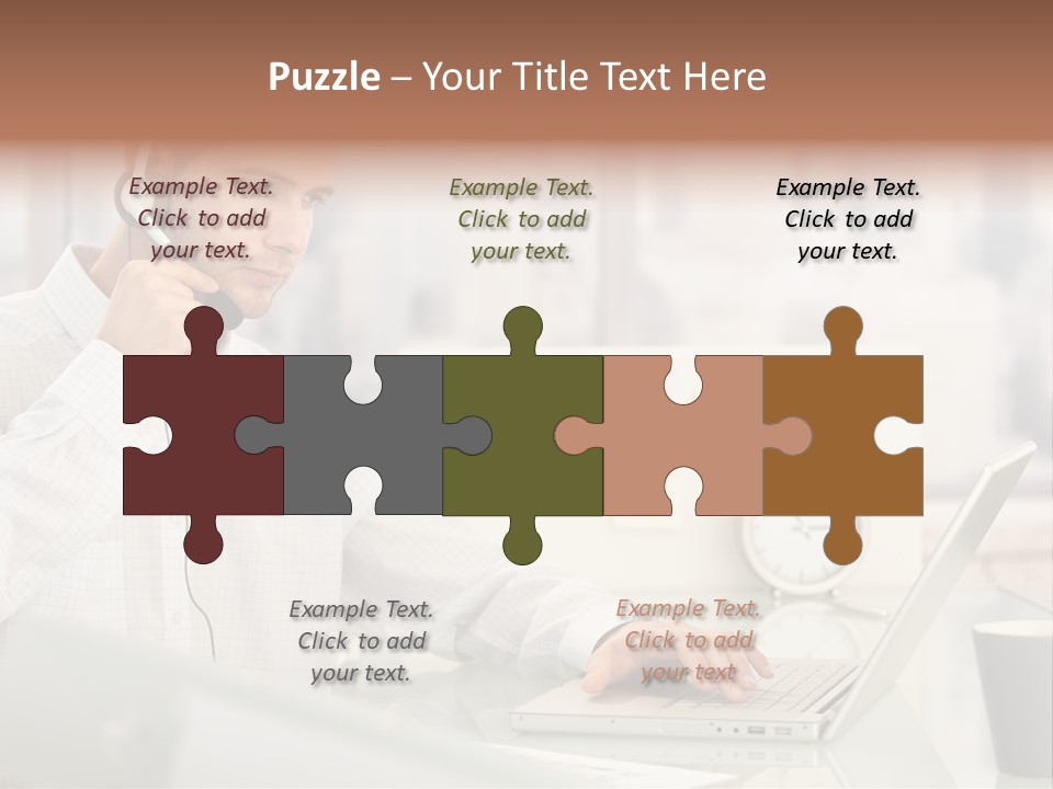 Stubbly Businesspeople Headset PowerPoint Template