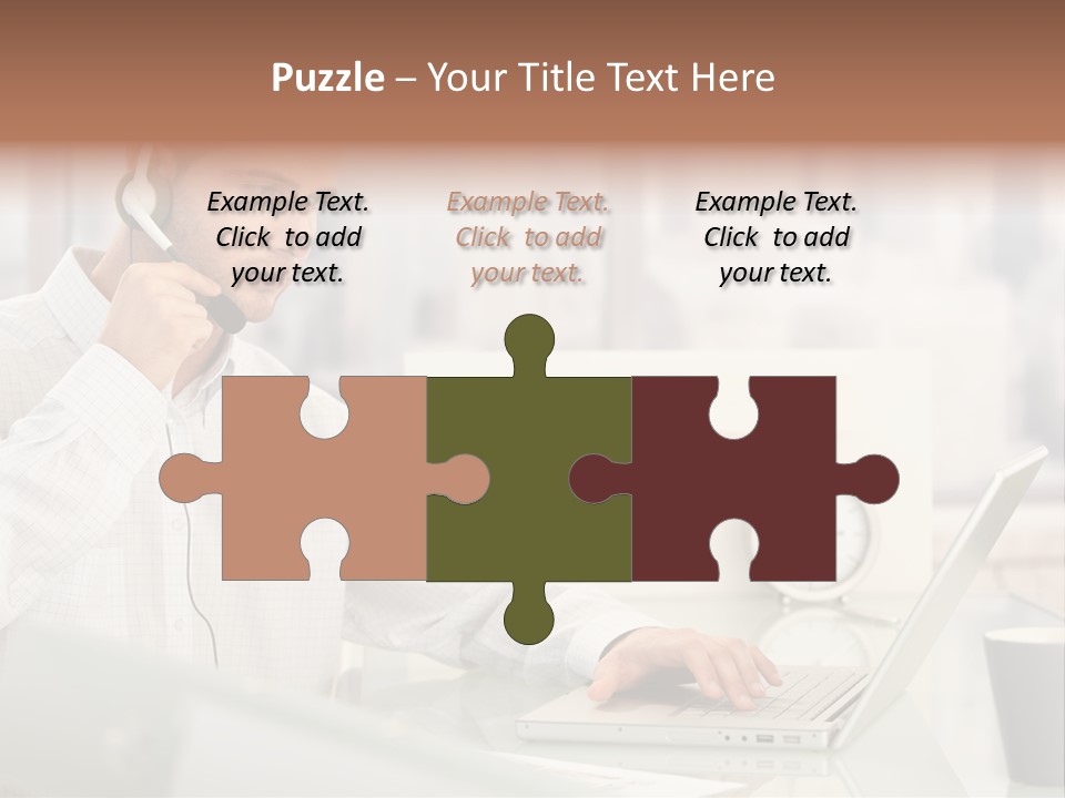 Stubbly Businesspeople Headset PowerPoint Template