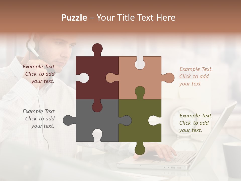 Stubbly Businesspeople Headset PowerPoint Template