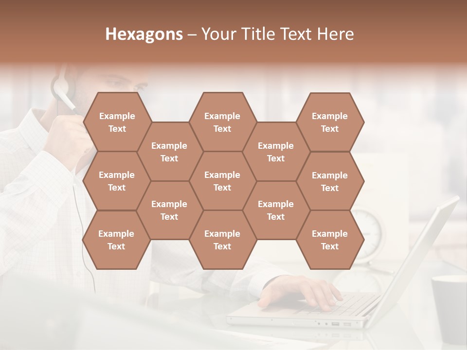 Stubbly Businesspeople Headset PowerPoint Template