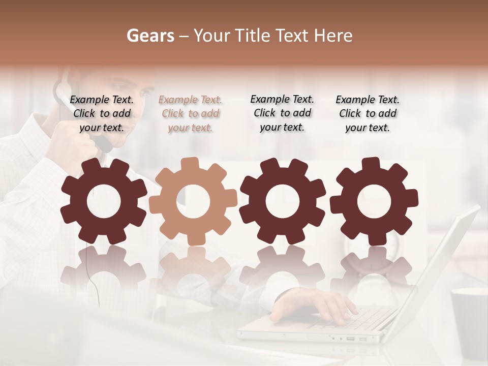 Stubbly Businesspeople Headset PowerPoint Template