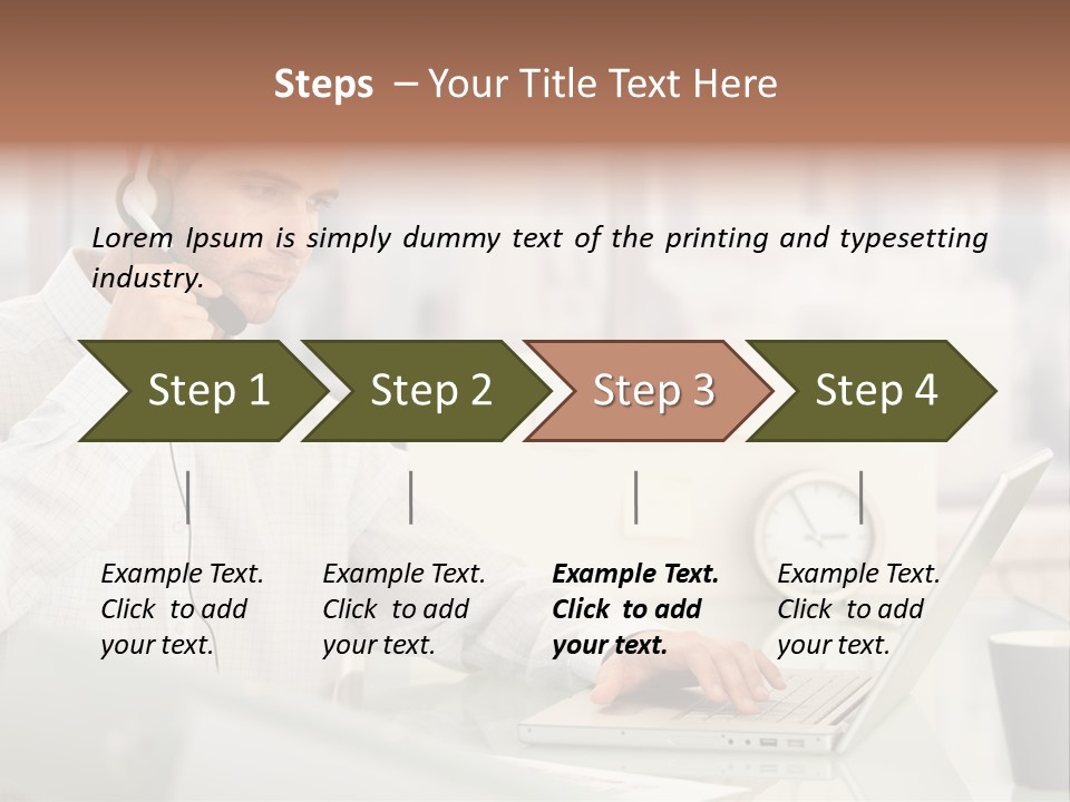 Stubbly Businesspeople Headset PowerPoint Template