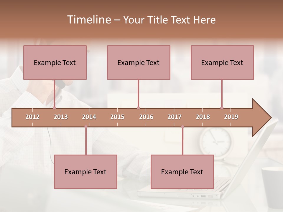 Stubbly Businesspeople Headset PowerPoint Template