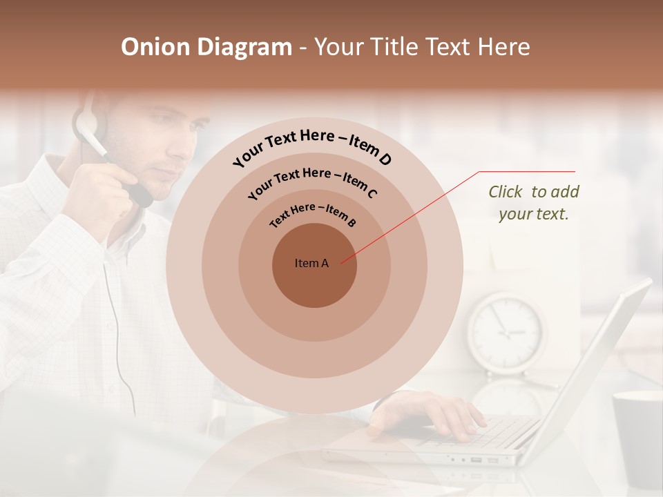 Stubbly Businesspeople Headset PowerPoint Template