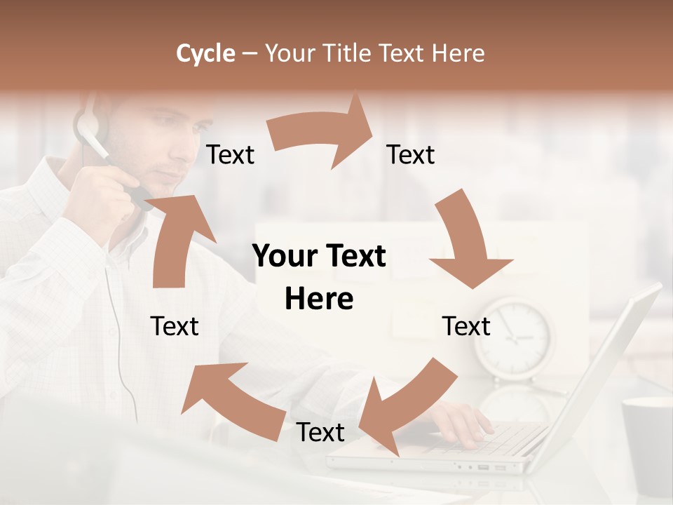 Stubbly Businesspeople Headset PowerPoint Template