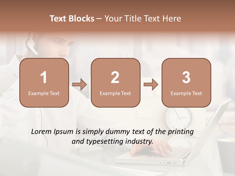 Stubbly Businesspeople Headset PowerPoint Template