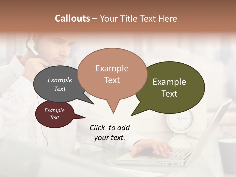 Stubbly Businesspeople Headset PowerPoint Template