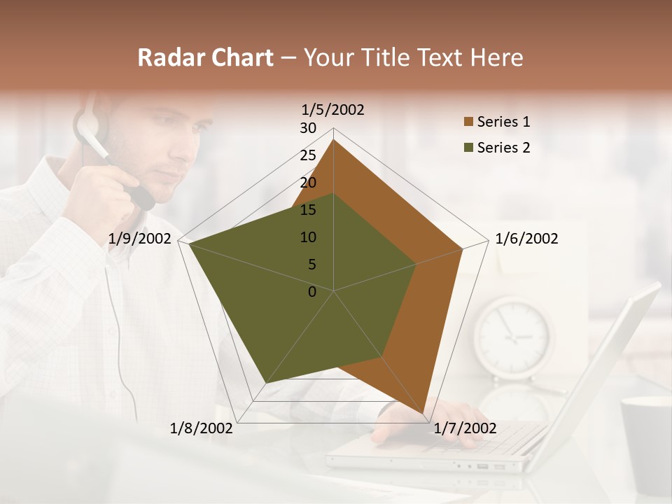 Stubbly Businesspeople Headset PowerPoint Template