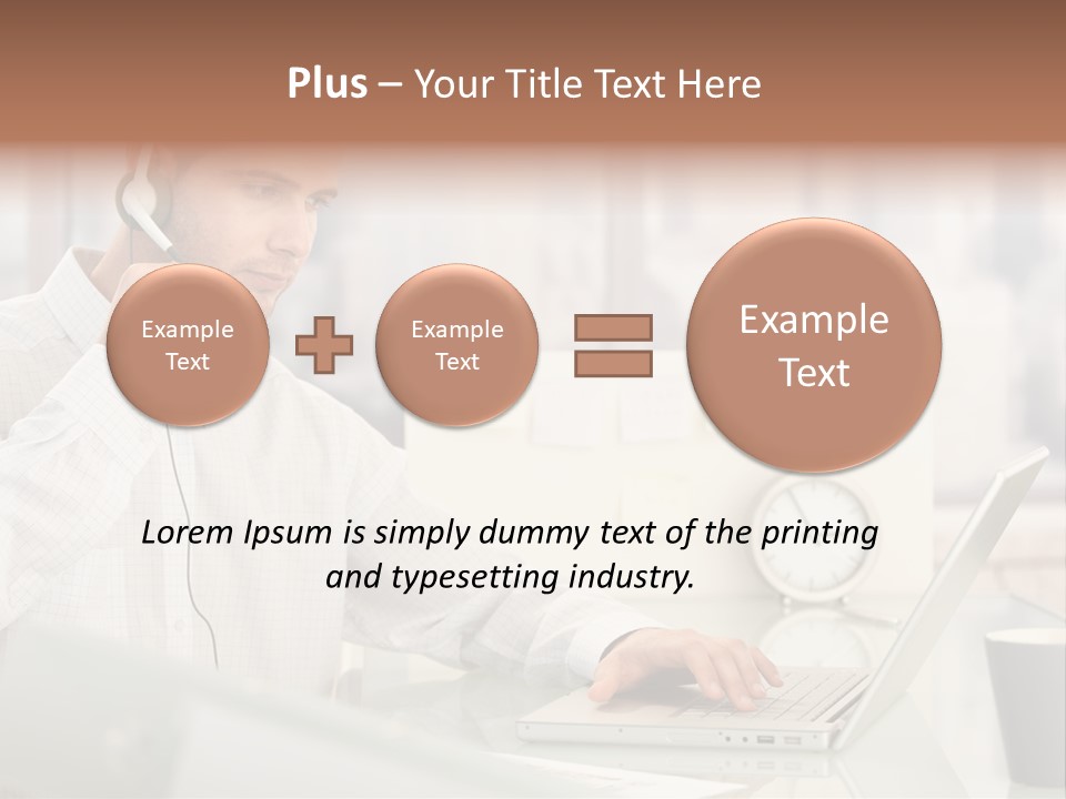Stubbly Businesspeople Headset PowerPoint Template