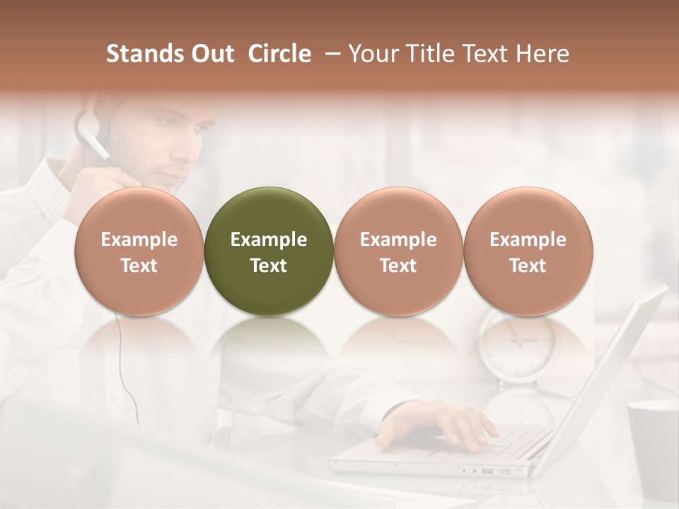 Stubbly Businesspeople Headset PowerPoint Template