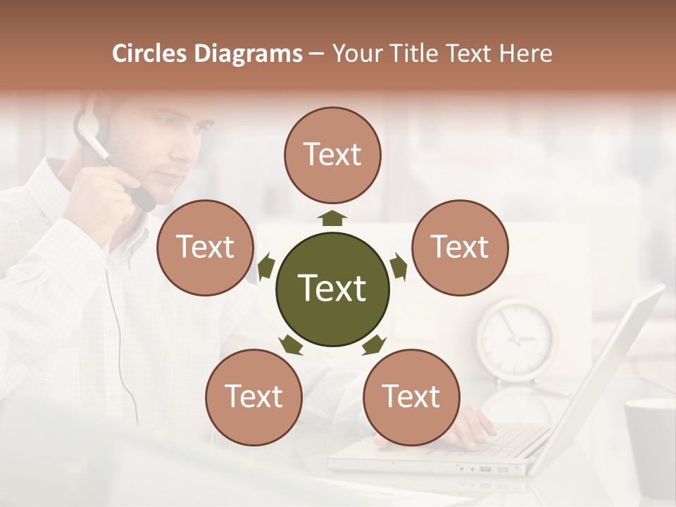 Stubbly Businesspeople Headset PowerPoint Template