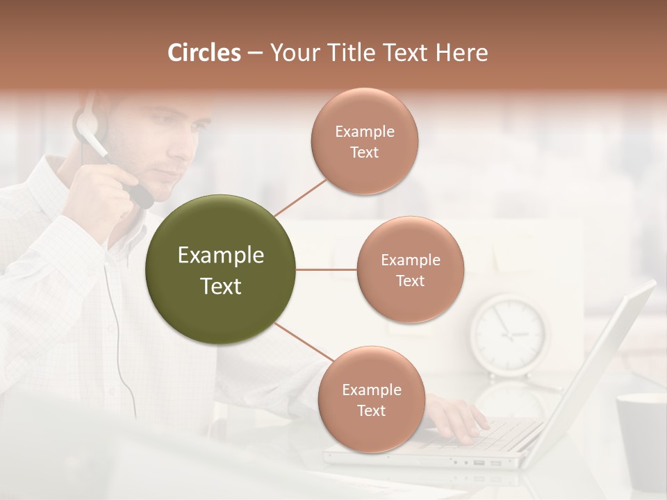 Stubbly Businesspeople Headset PowerPoint Template