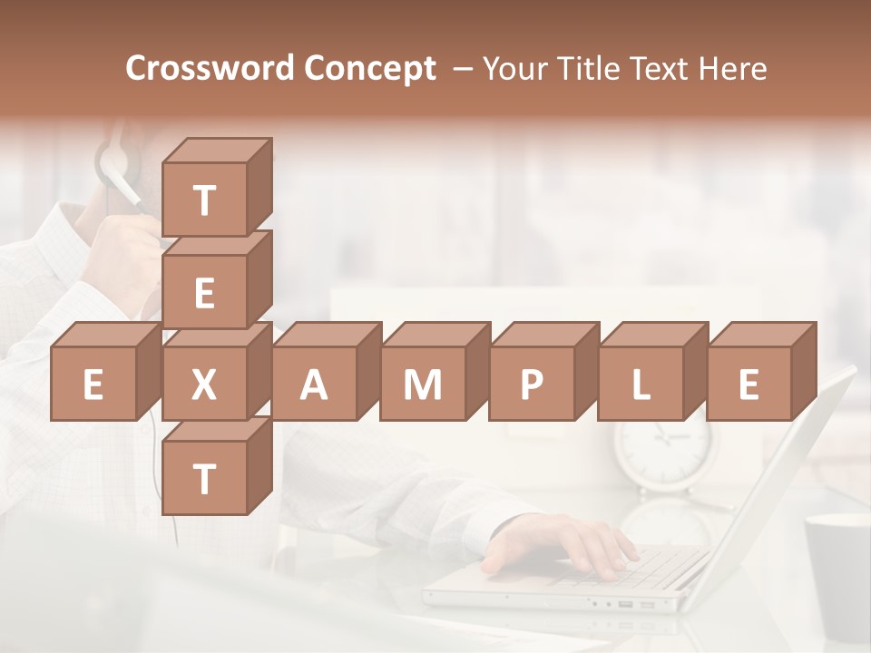 Stubbly Businesspeople Headset PowerPoint Template