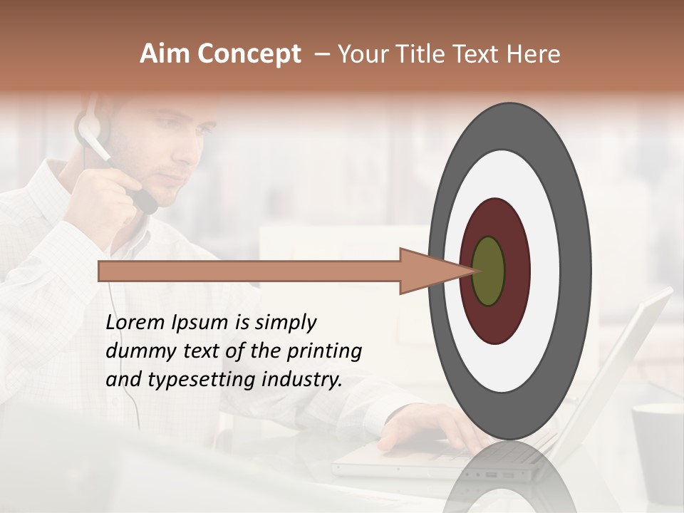 Stubbly Businesspeople Headset PowerPoint Template