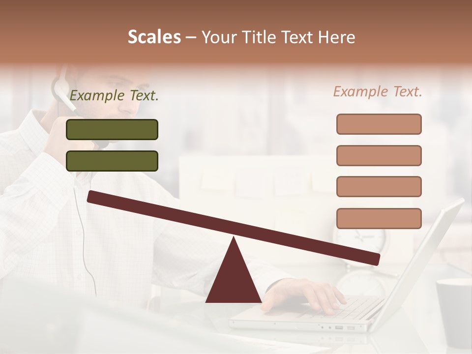 Stubbly Businesspeople Headset PowerPoint Template