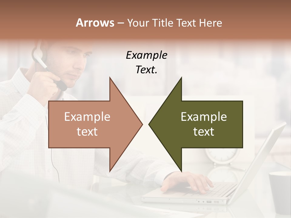 Stubbly Businesspeople Headset PowerPoint Template
