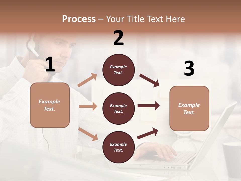Stubbly Businesspeople Headset PowerPoint Template