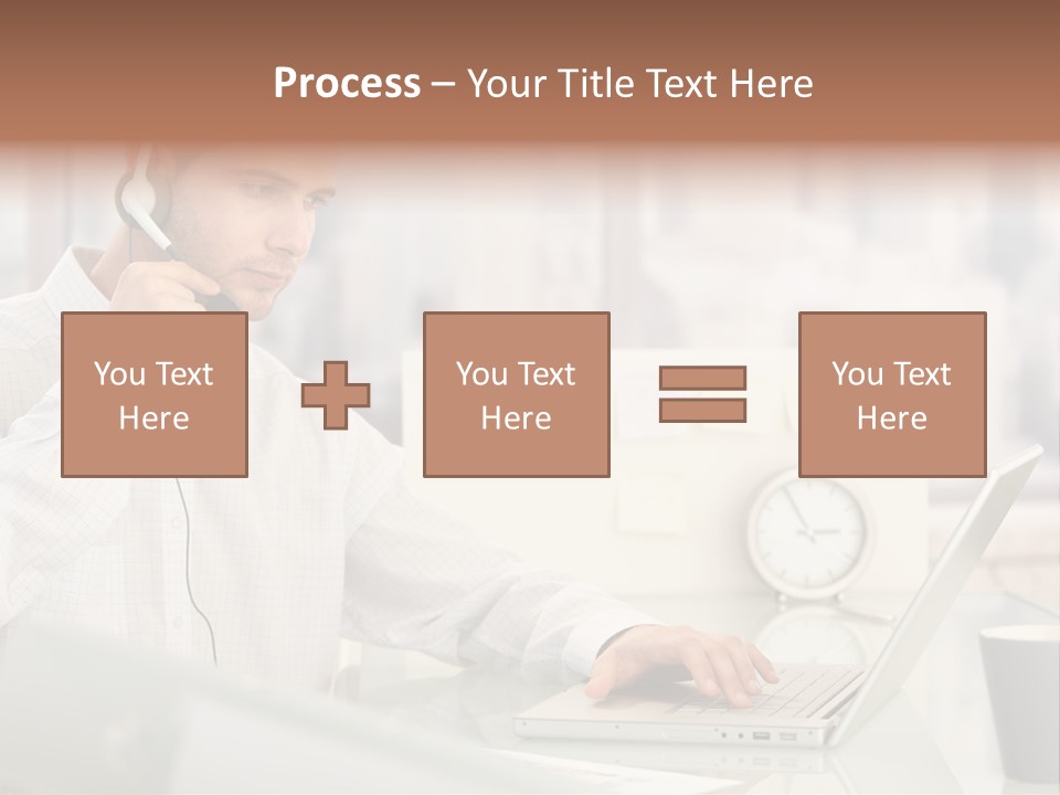 Stubbly Businesspeople Headset PowerPoint Template