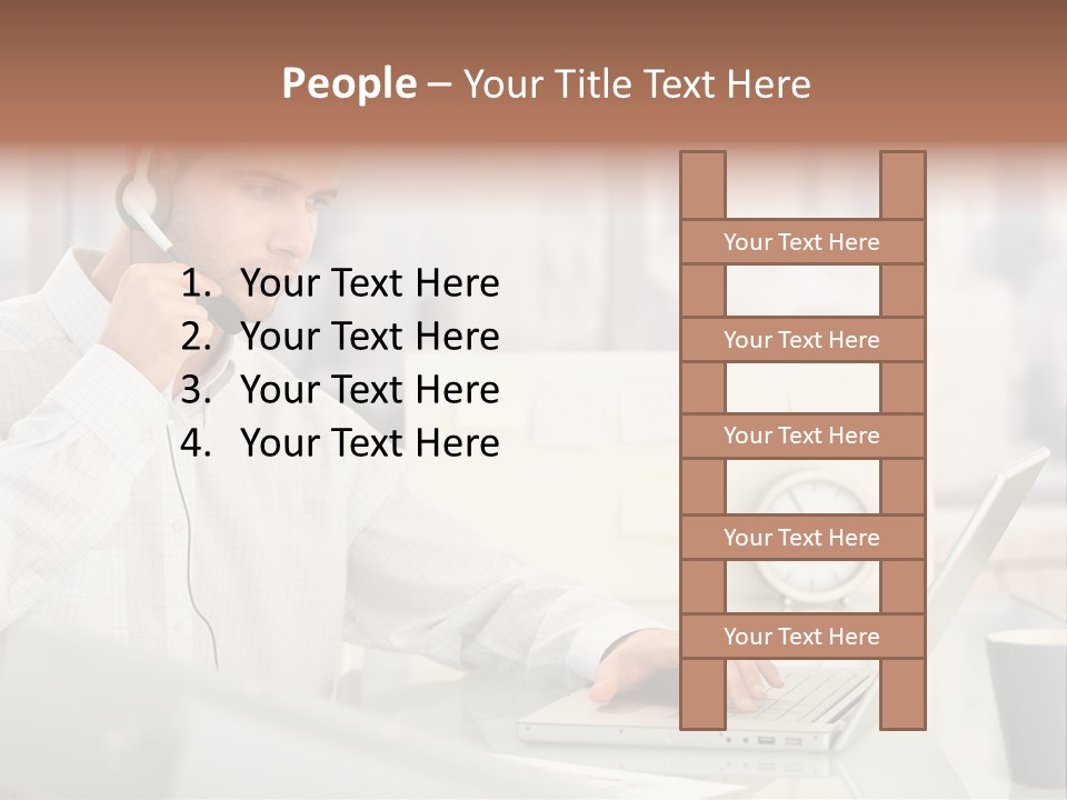 Stubbly Businesspeople Headset PowerPoint Template