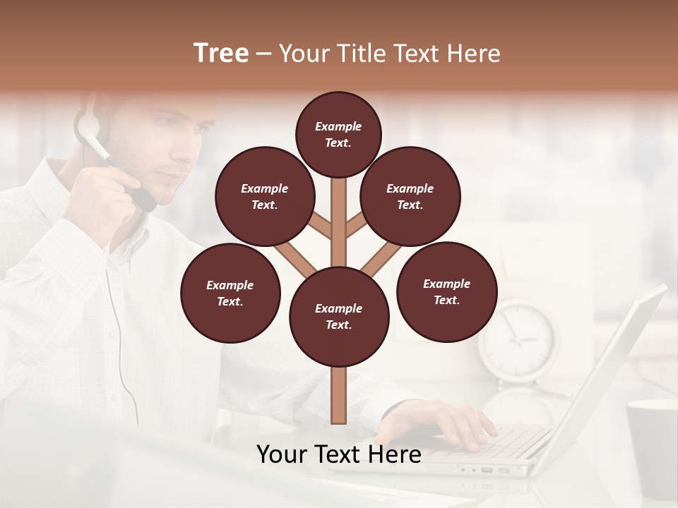 Stubbly Businesspeople Headset PowerPoint Template