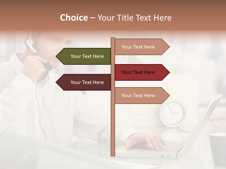 Stubbly Businesspeople Headset PowerPoint Template