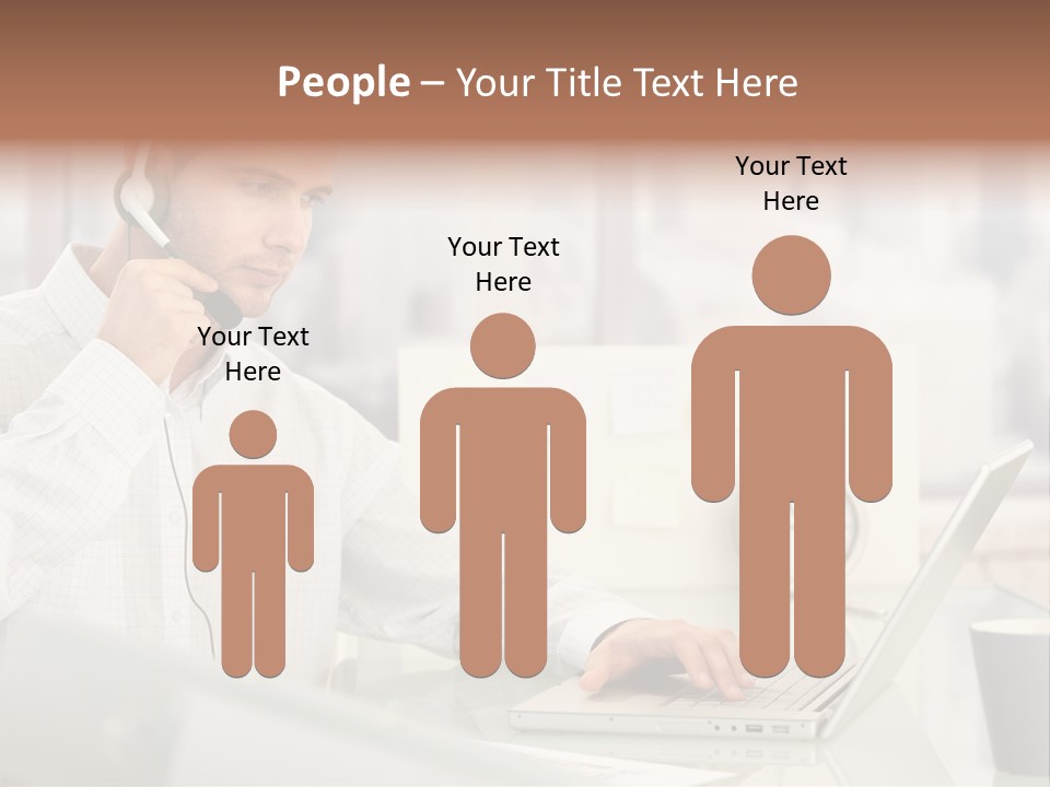 Stubbly Businesspeople Headset PowerPoint Template