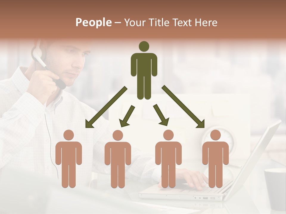 Stubbly Businesspeople Headset PowerPoint Template