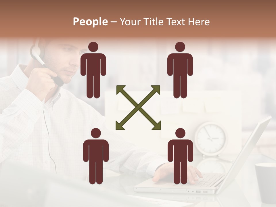 Stubbly Businesspeople Headset PowerPoint Template