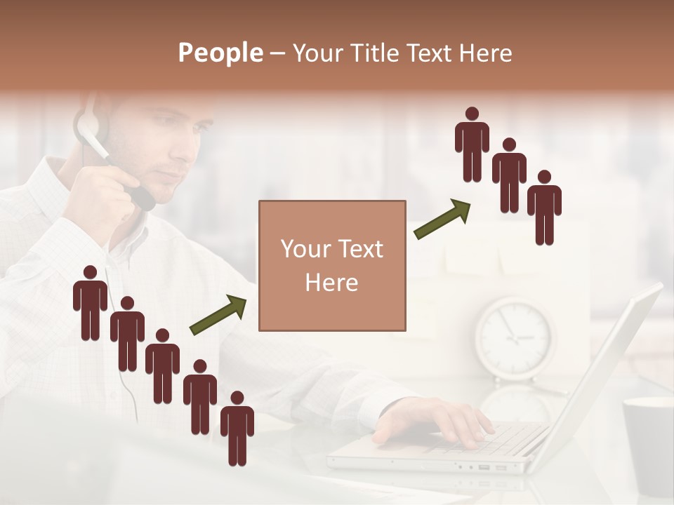 Stubbly Businesspeople Headset PowerPoint Template