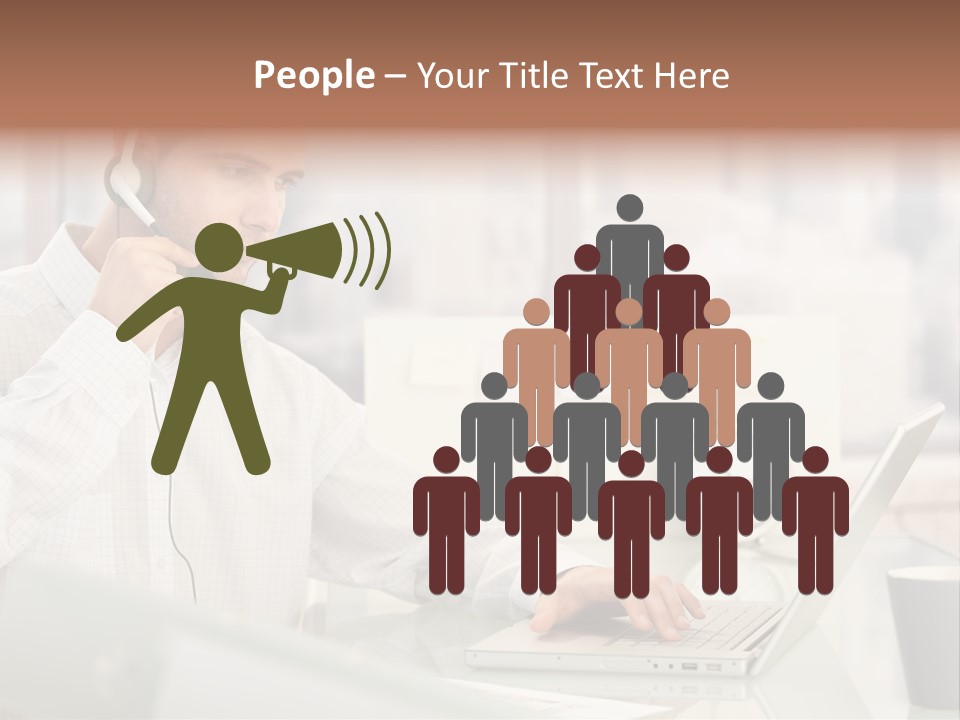 Stubbly Businesspeople Headset PowerPoint Template