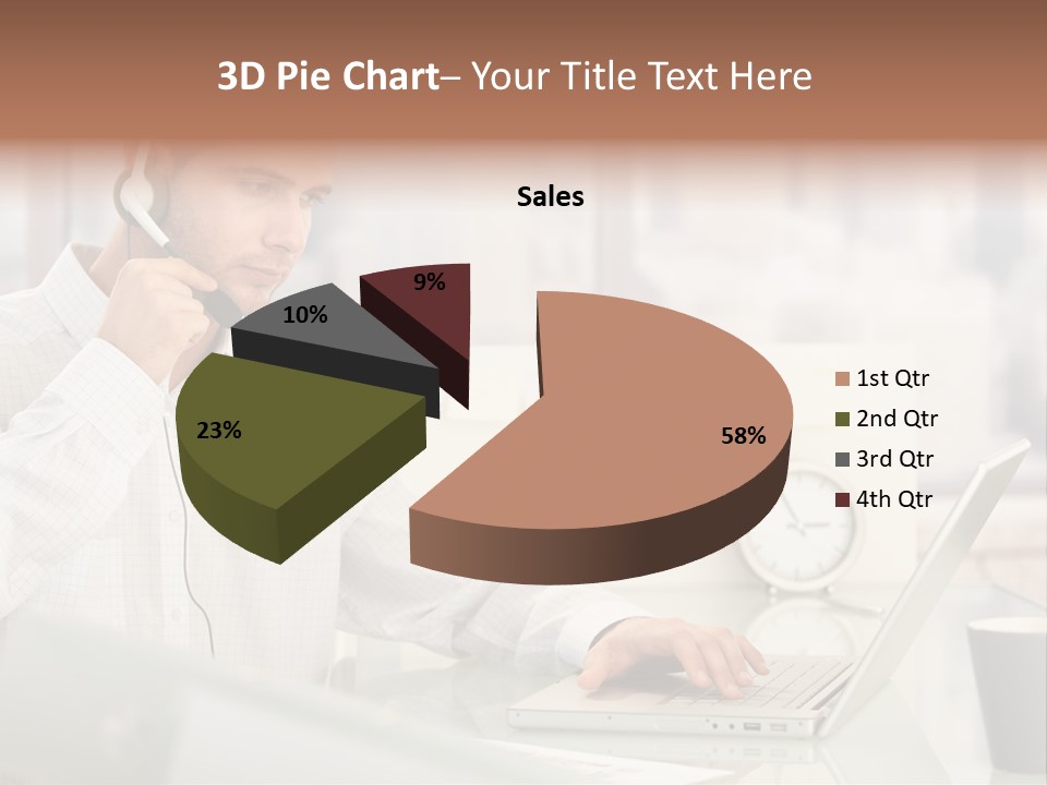 Stubbly Businesspeople Headset PowerPoint Template