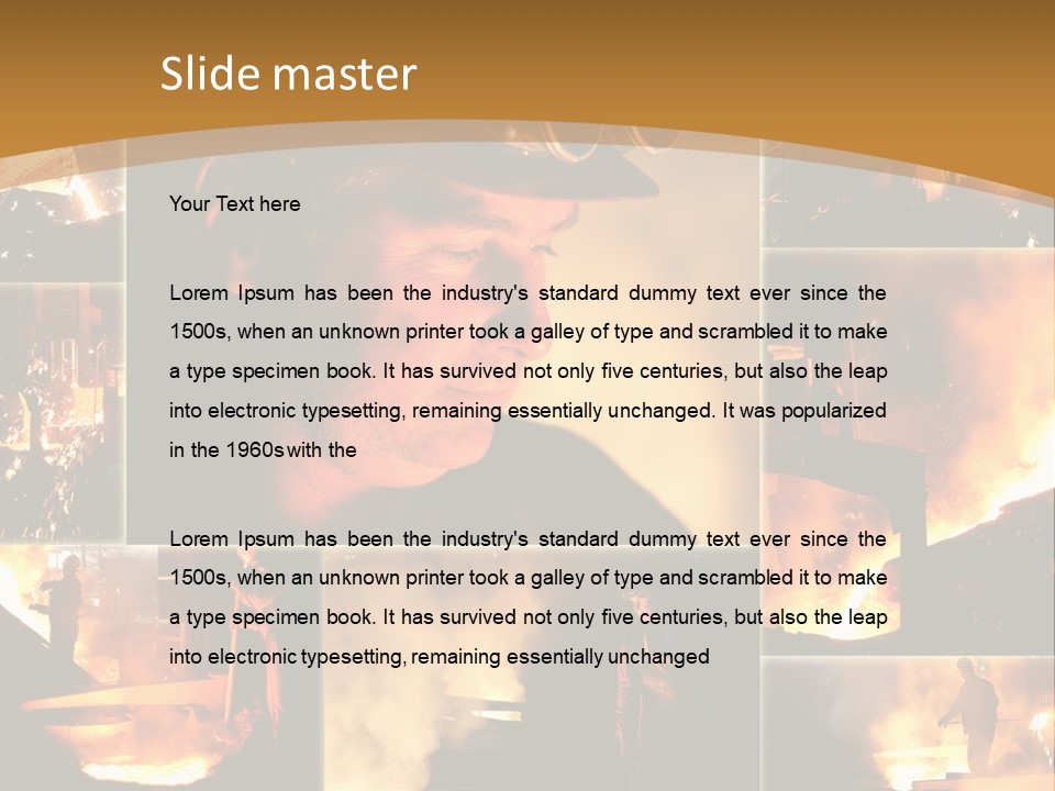 Work Place Orange Pour PowerPoint Template