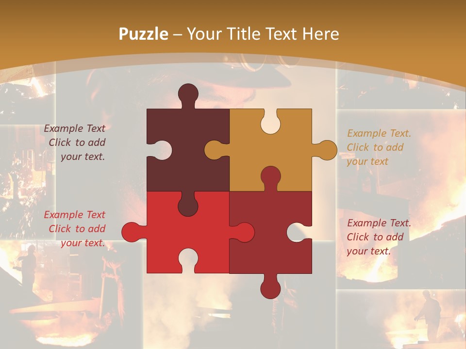 Work Place Orange Pour PowerPoint Template